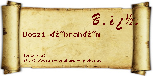 Boszi Ábrahám névjegykártya
